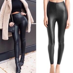Commando Perfect Control Faux Leather Leggings Black Women’s Size Medium
